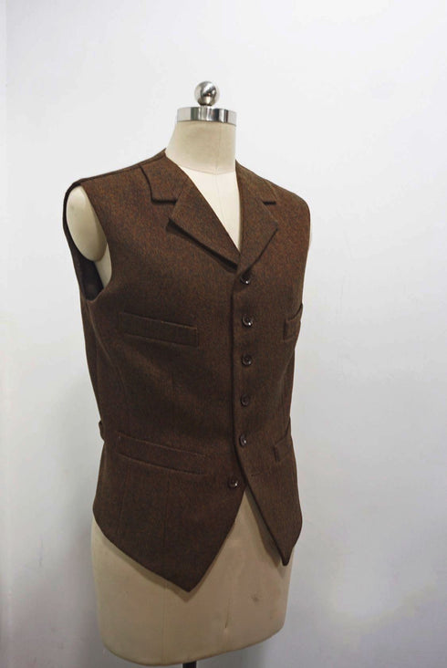 Brown Wool Business Suit Dress – Inspired by Men's Wool Suit Elegance Plus Size